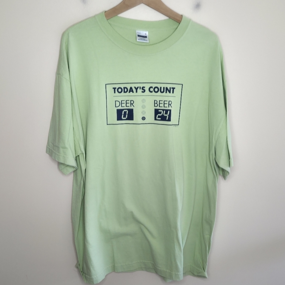 Perrin | Today's Count Deer Season Hunting Beer Funny Graphic Tee Size XL